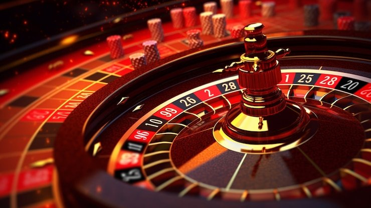 Baccarat table dengan kartu dan chip